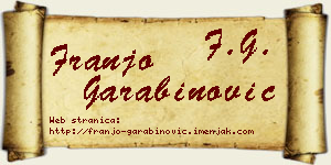 Franjo Garabinović vizit kartica